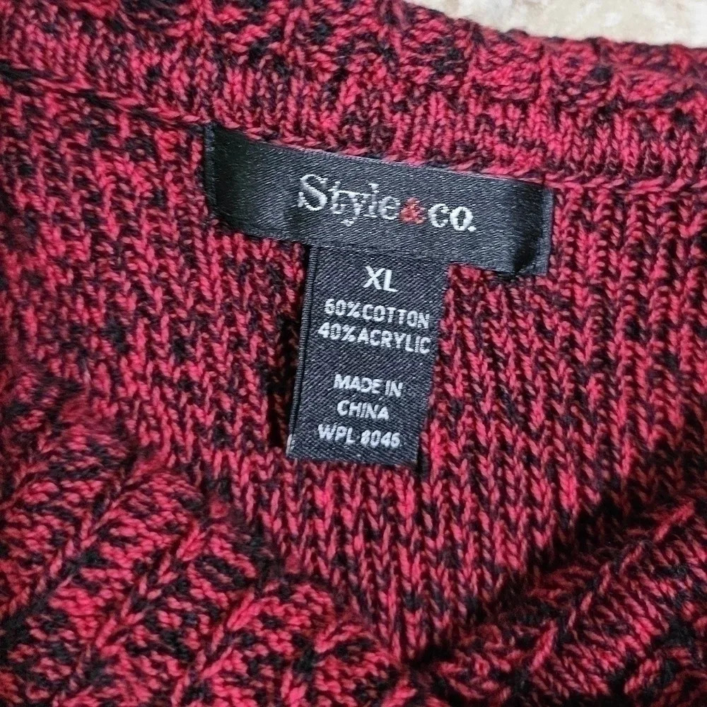 Style & Co Women’s XL Burgundy Cowl Neck Tunic Sweater Dress Pockets Cozy Fall - Picture 6 of 9